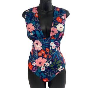 7am-7am Women's Multicolored One Piece Floral Swimsuit Sz M